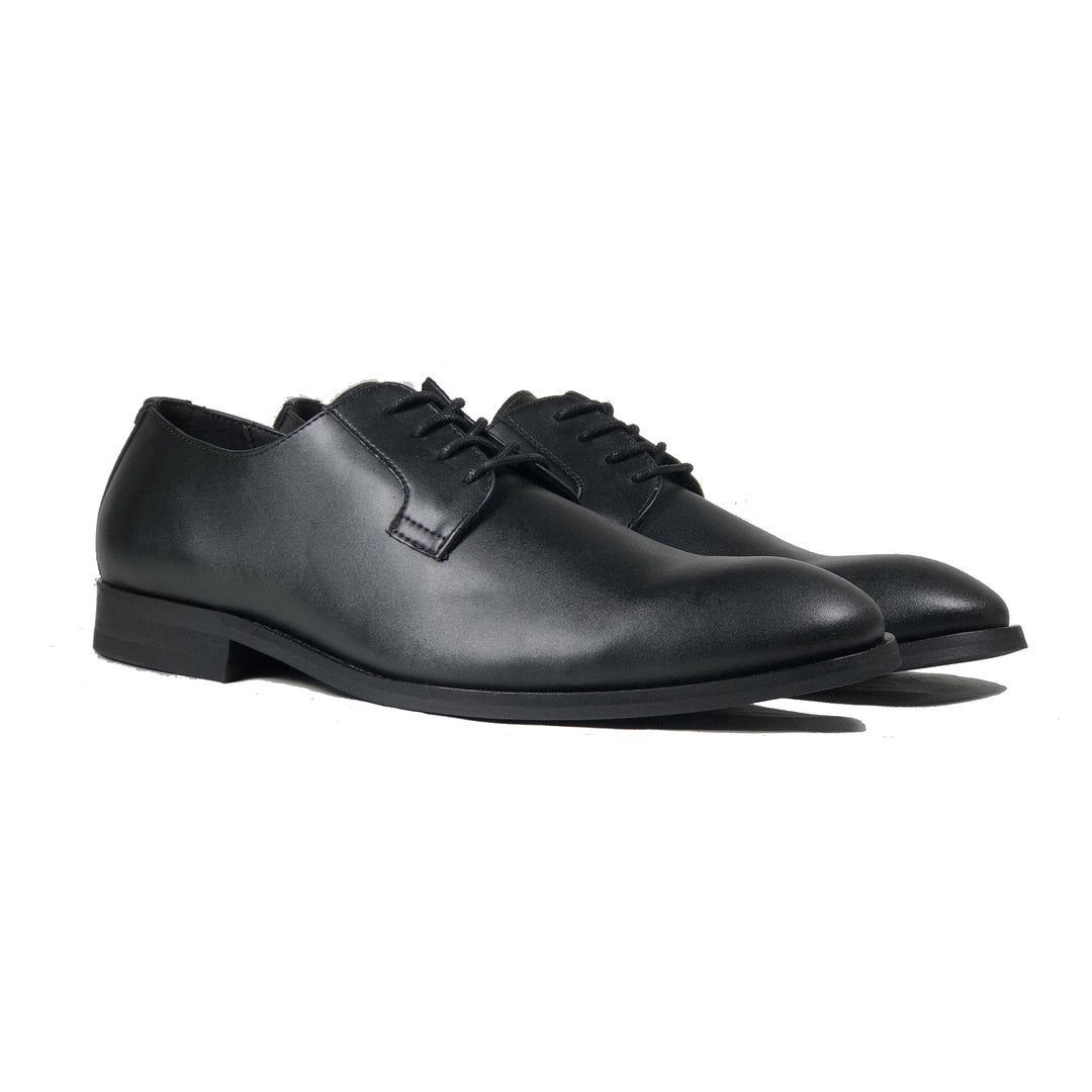 'Gideon' classic vegan derby round toe by Zette Shoes - black - Vegan Style