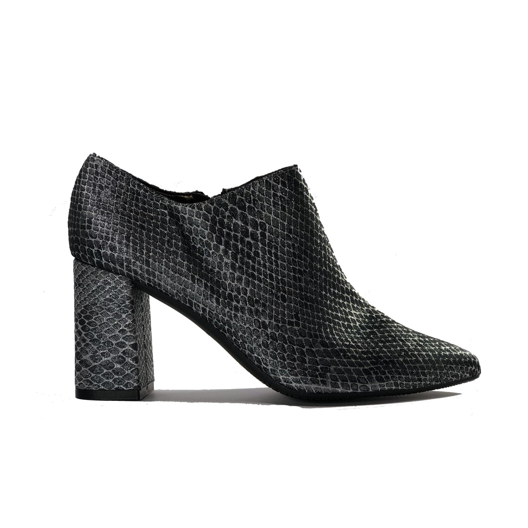 Marnie heeled vegan snakeskin ankle bootie