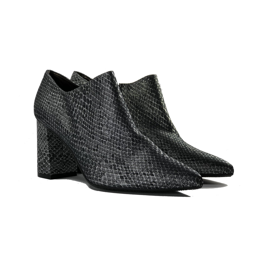 Marnie heeled vegan snakeskin ankle bootie