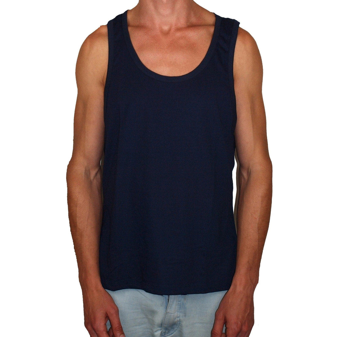 Vegan Style Men's Tank Top in navy - Vegan Style