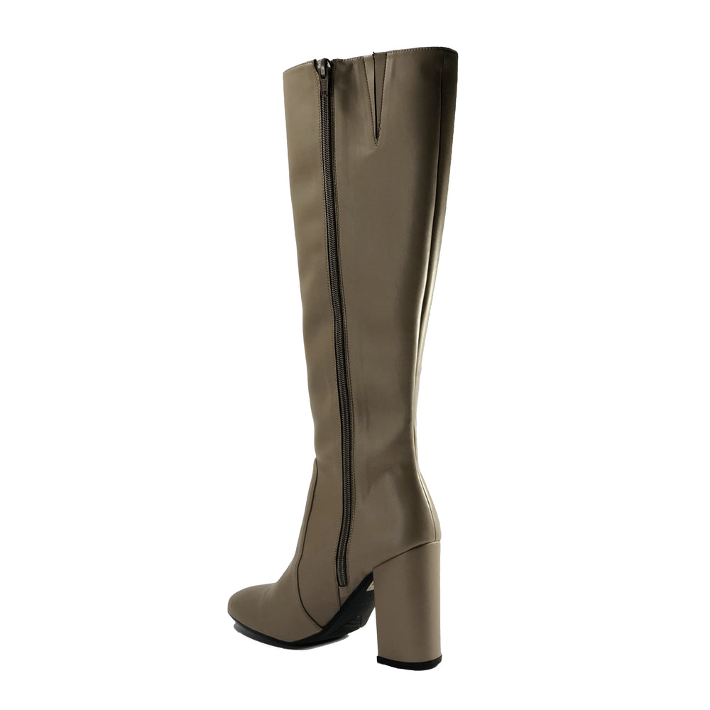 Claudia taupe vegan leather knee high boots