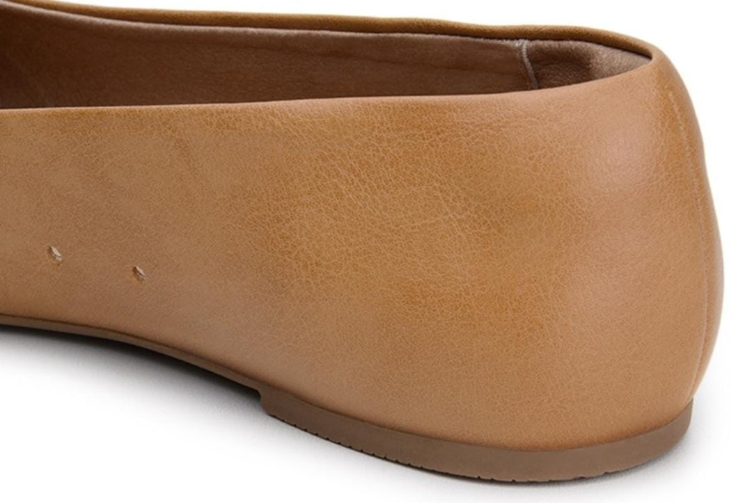 'Nelita' vegan women's flat by Ahimsa - tan