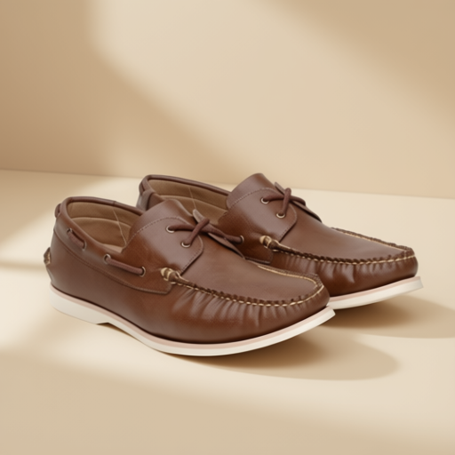 Men's boat shoe light brown - size EU 40