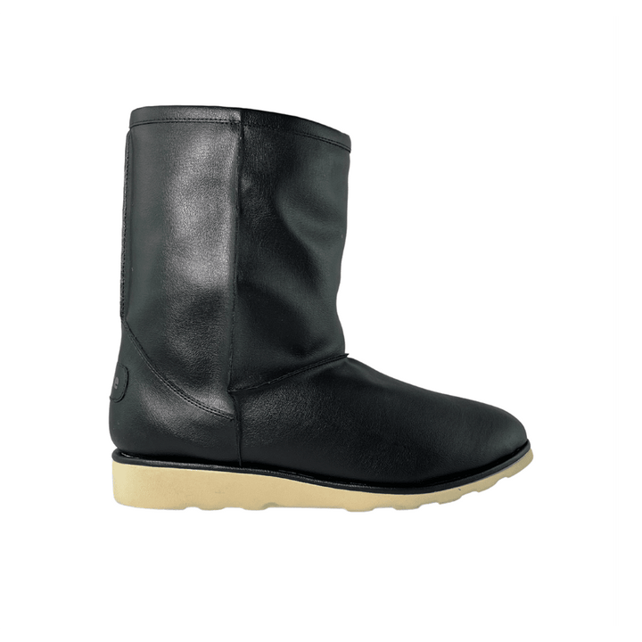 'Willow' corn-leather 🌽 high-quality fur-lined slipper boot - black