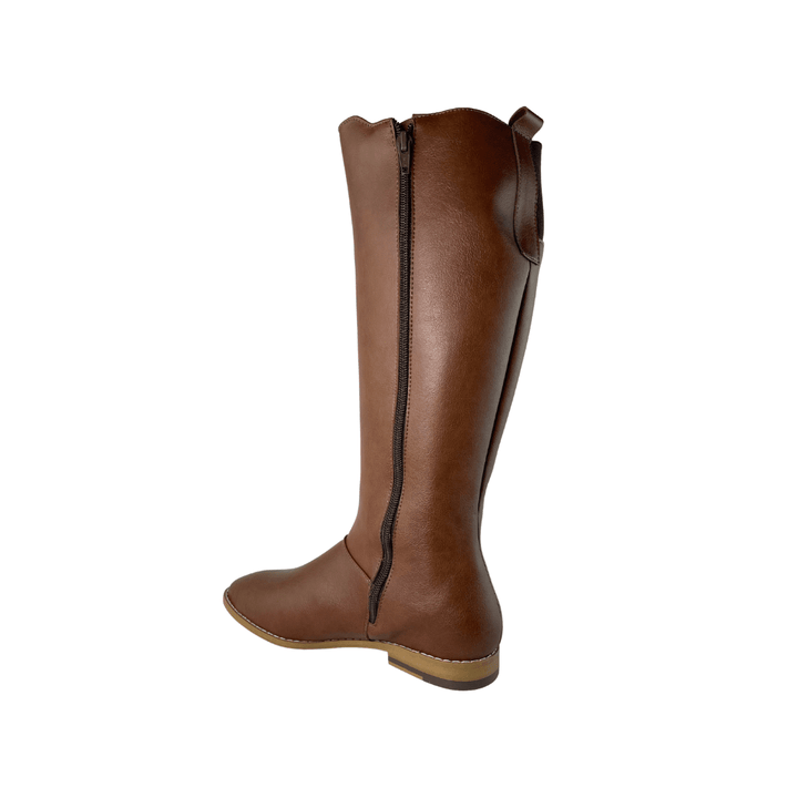 'Holly' vegan leather knee-high riding boot by Zette Shoes - cognac