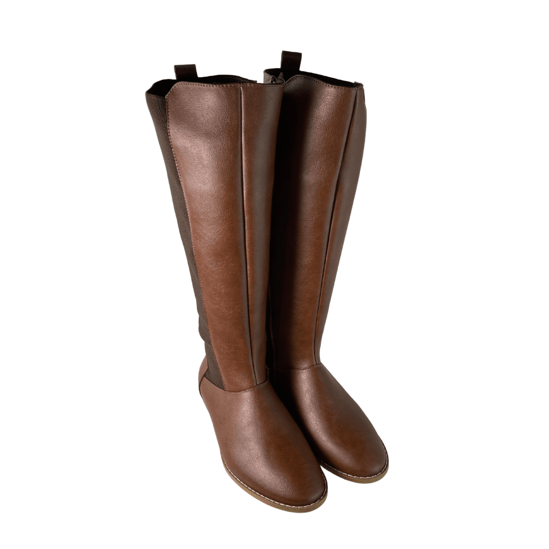 Cognac leather riding sales boots