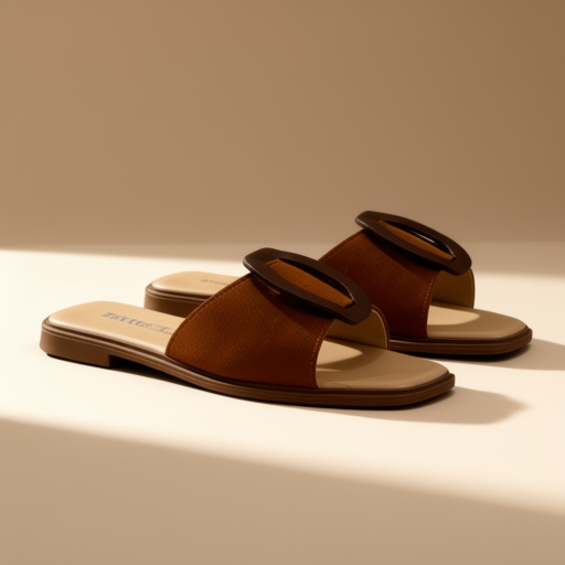 Women's slip-on sandals, camel suede colour, size EU 37