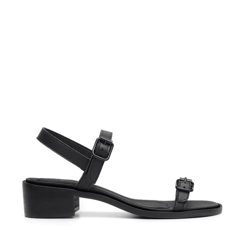 'Lucia' vegan low-heel sandal by Ahimsa - black