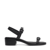 'Lucia' vegan low-heel sandal by Ahimsa - black