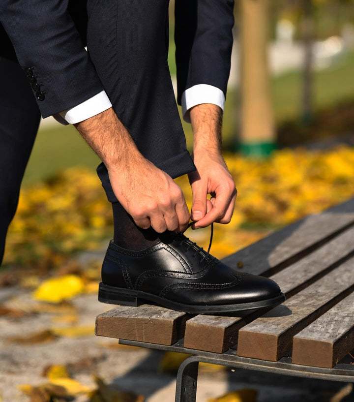 Men's vegan oxford brogue by Solari Milano - black or brown