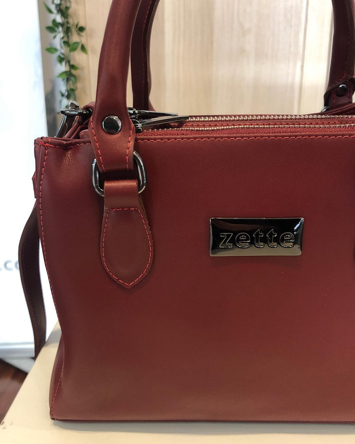 'Clarie' handbag by Zette - burgundy
