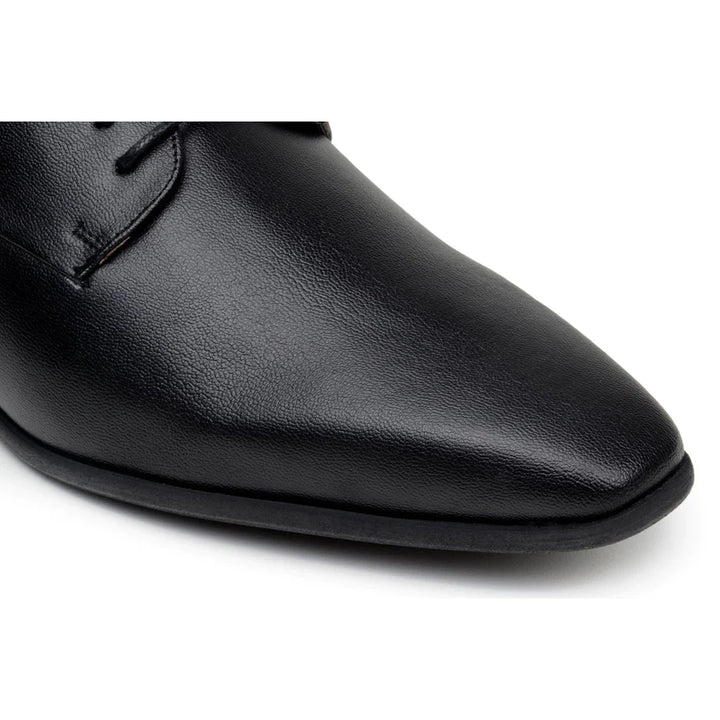 'Nero' Men's Vegan Derby Shoe by Zette Shoes - Wide Fit EEE in Matte Black