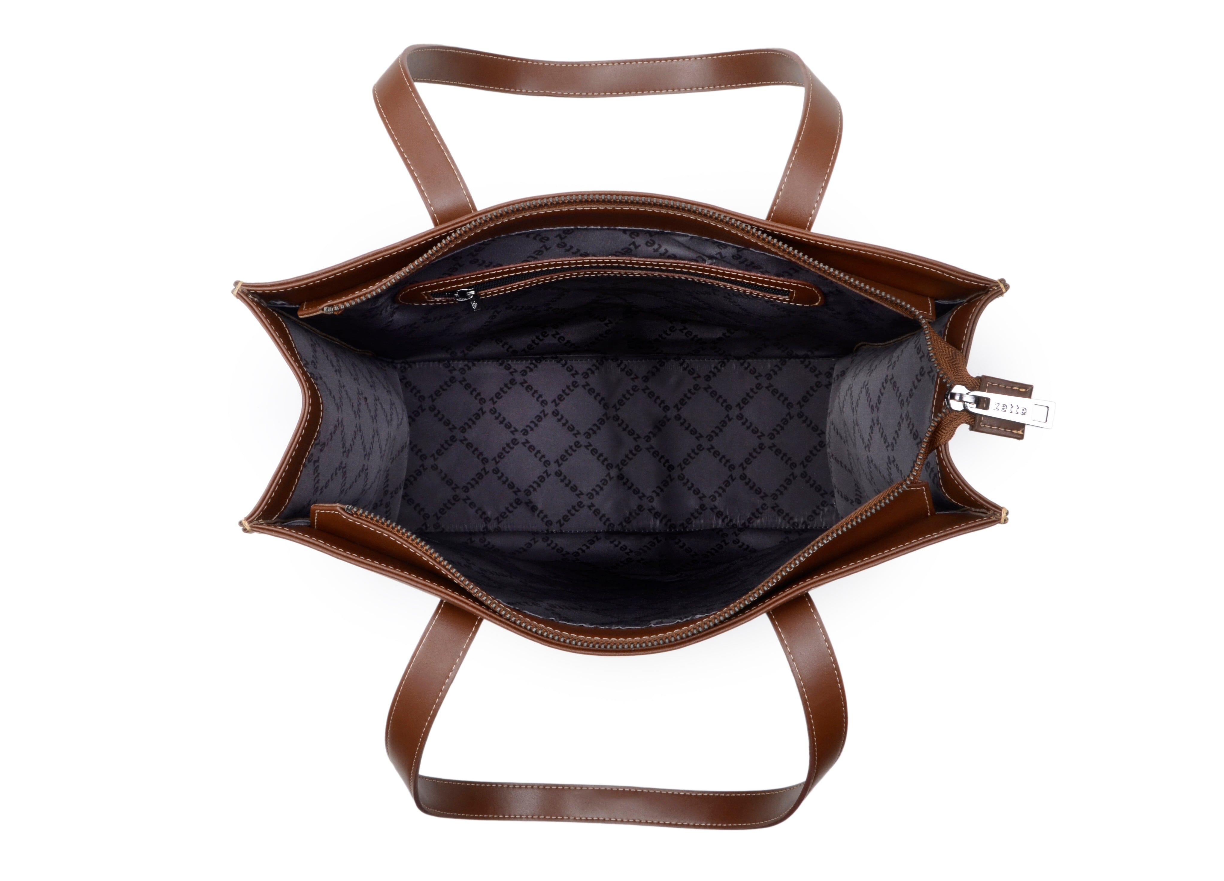 Henrietta' classic tote bag by Zette - cognac – Vegan Style