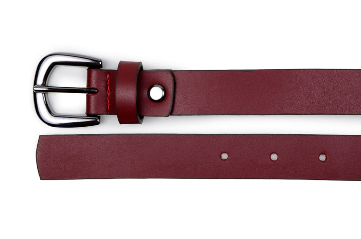 'Eliza' women's vegan leather belt Zette - burgundy