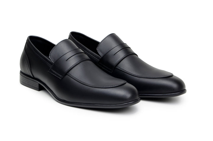 'Jean-Luc' men's classic loafer in vegan leather by Zette Shoes - black