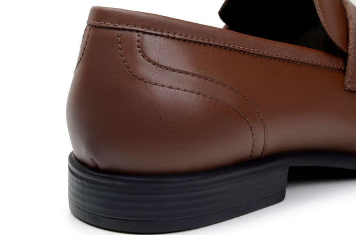 'Jean-Luc' men's classic loafer in vegan leather by Zette Shoes - cognac