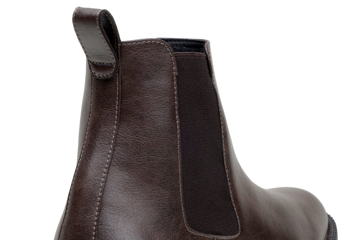 'Rafael' men's creeper sole chelsea boot in vegan leather by Zette Shoes - espresso