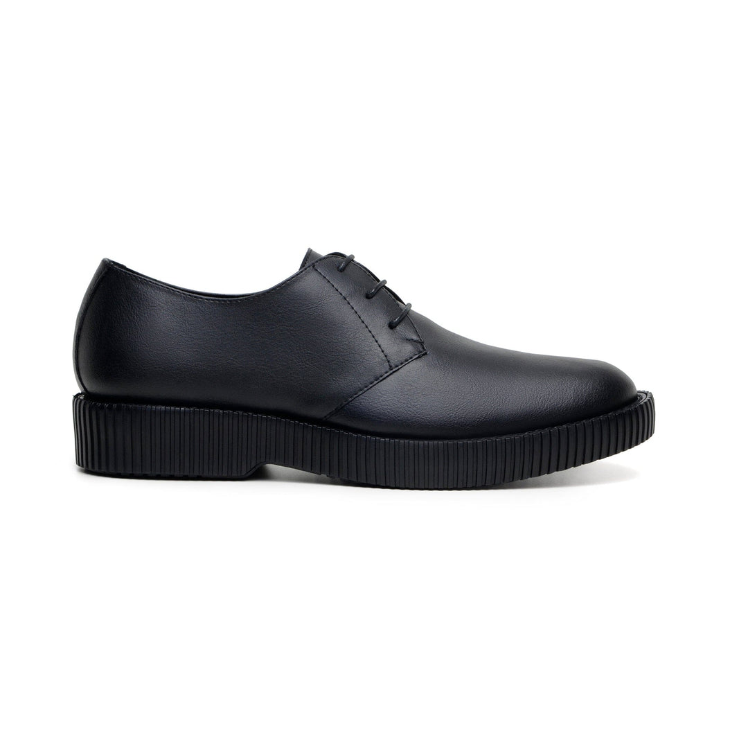 'Rogerio' men's creeper sole derby in vegan leather by Zette Shoes - black