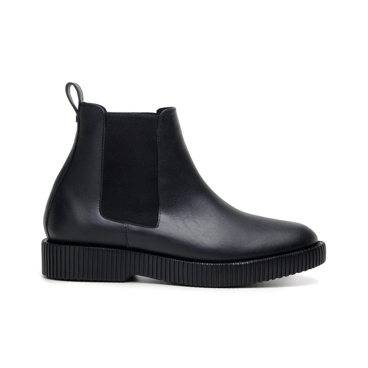 'Rafael' men's creeper sole chelsea boot in vegan leather by Zette Shoes - black