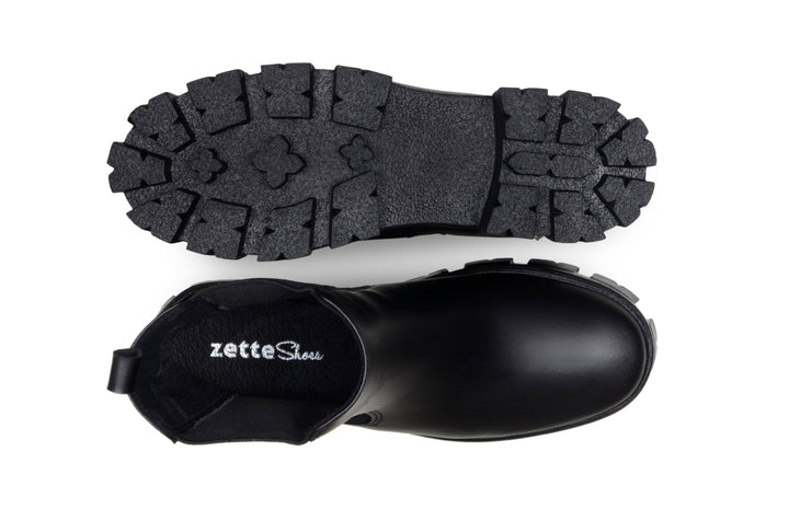 'Rosana' women's chunky sole vegan chelsea Zette Shoes - black