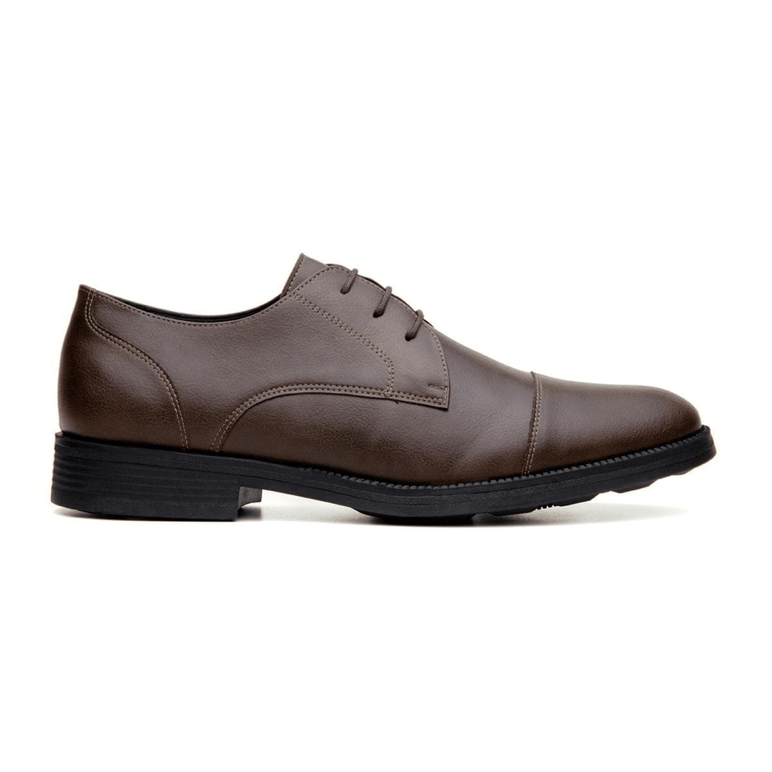 'Roma' classic vegan leather derby by Vincente Verde -  espresso