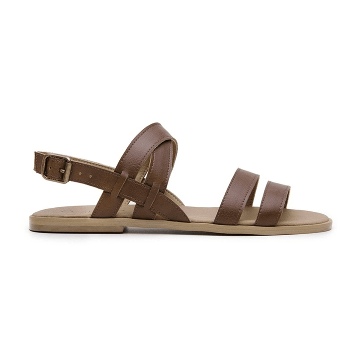 'Cristina' women's vegan sandals by Ahimsa - cognac