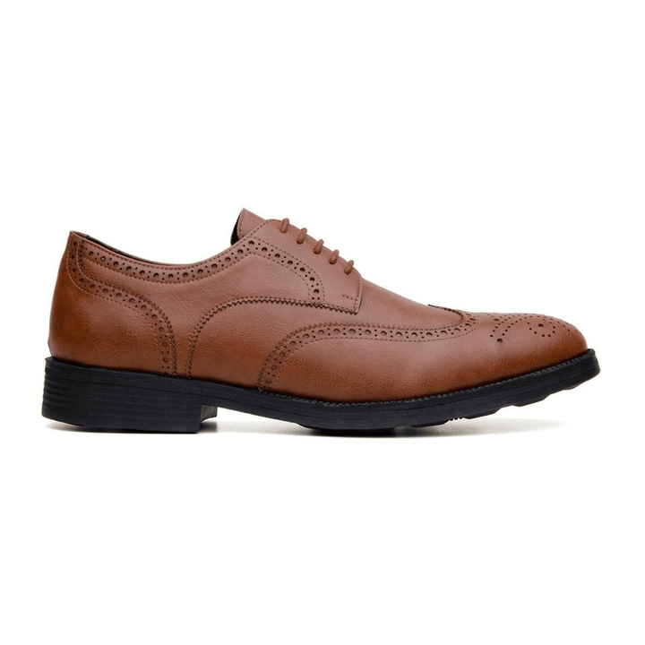 'Viterbo' classic wing-tip vegan leather by Vincente Verde -  cognac