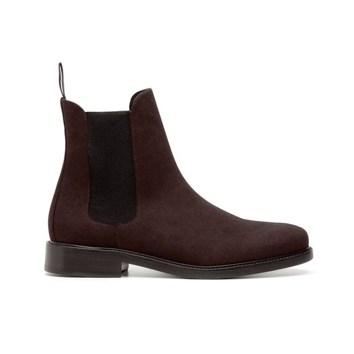 'Dylan' Unisex Chelsea Vegan Suede Boots by Ahimsa -  Espresso