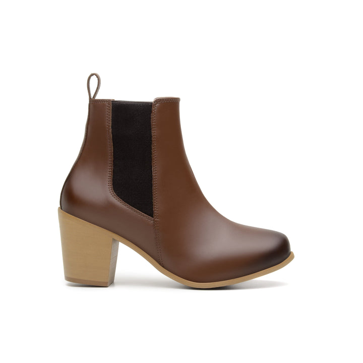 'Sinead' vegan leather chelsea boot by Zette Shoes - cognac