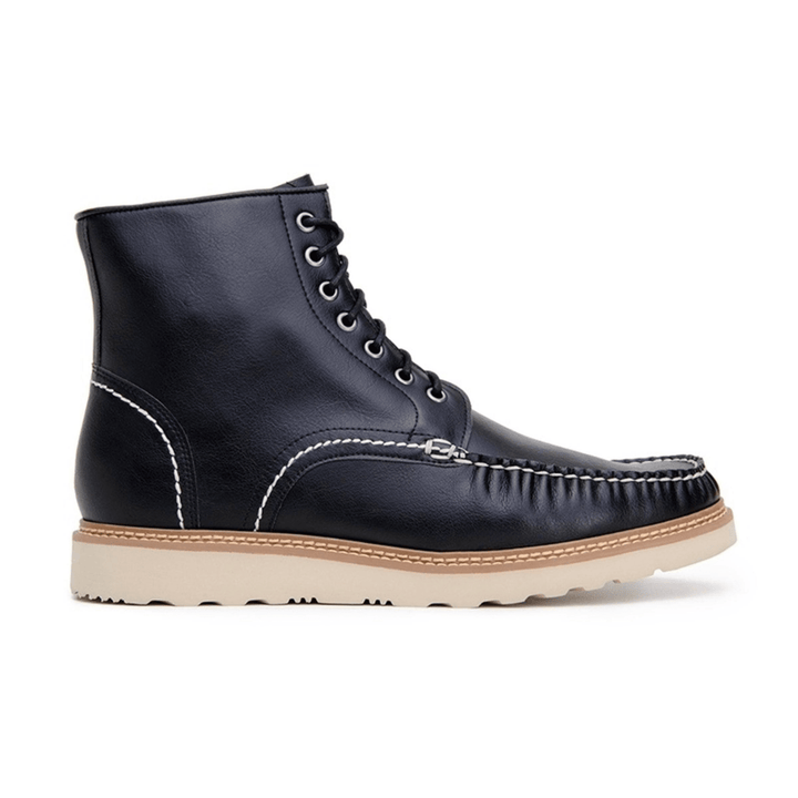 'Chris' Unisex lace-up vegan boots by Ahimsa - black