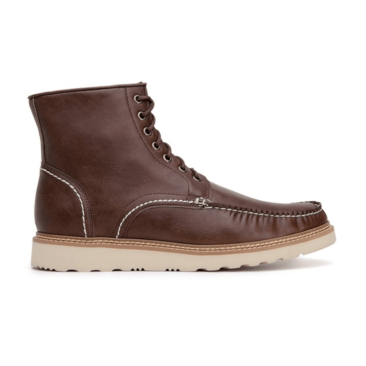 'Chris' Unisex lace-up vegan boots by Ahimsa - cognac