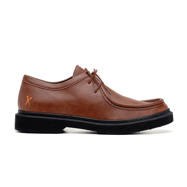 'Wallabee' vegan lace-up shoe by King55 - cognac