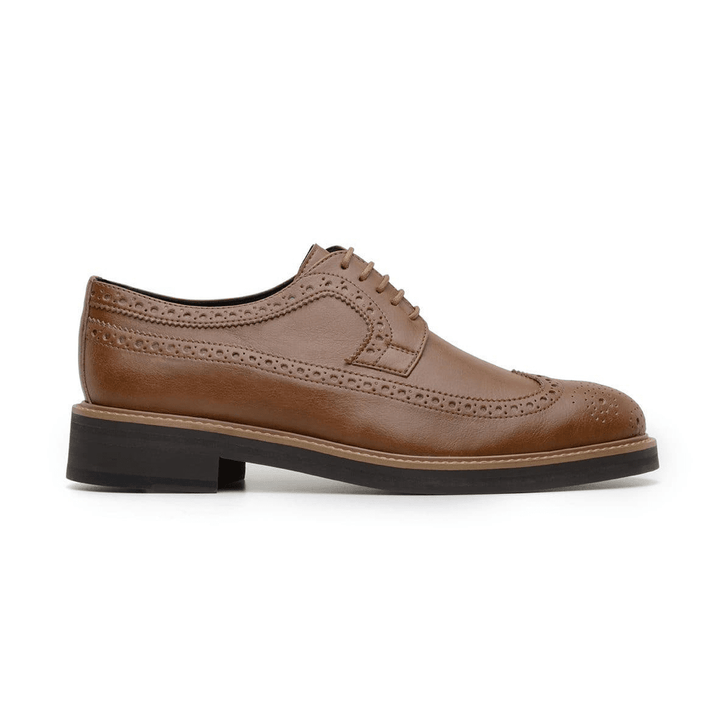 'Longwing' classic brogue in high-quality vegan leather by Brave Gentleman - tan