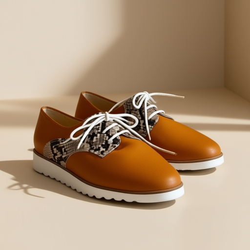 Women's lace-up saddle oxford, red textile, EU 37