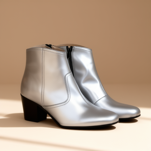 Women's silver bootie, size EU 37