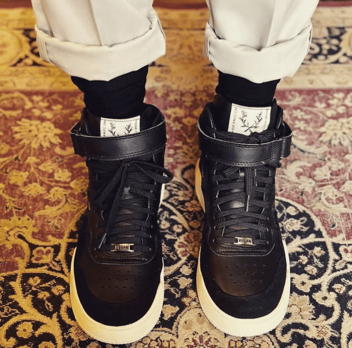 'New Paramount' vegan high-top sneaker by King55 - black with white outsole