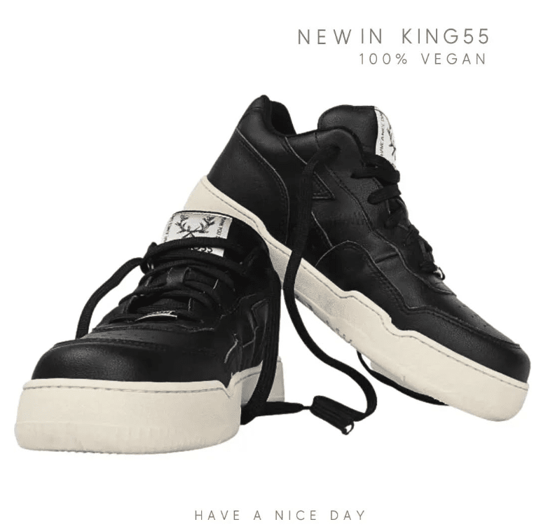 'New Paramount' vegan low-top sneaker by King55 - black with white outsole