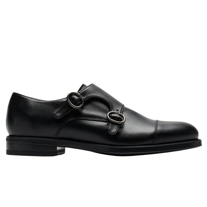 Double-strap monk shoe for men by Solari Milano - black or brown