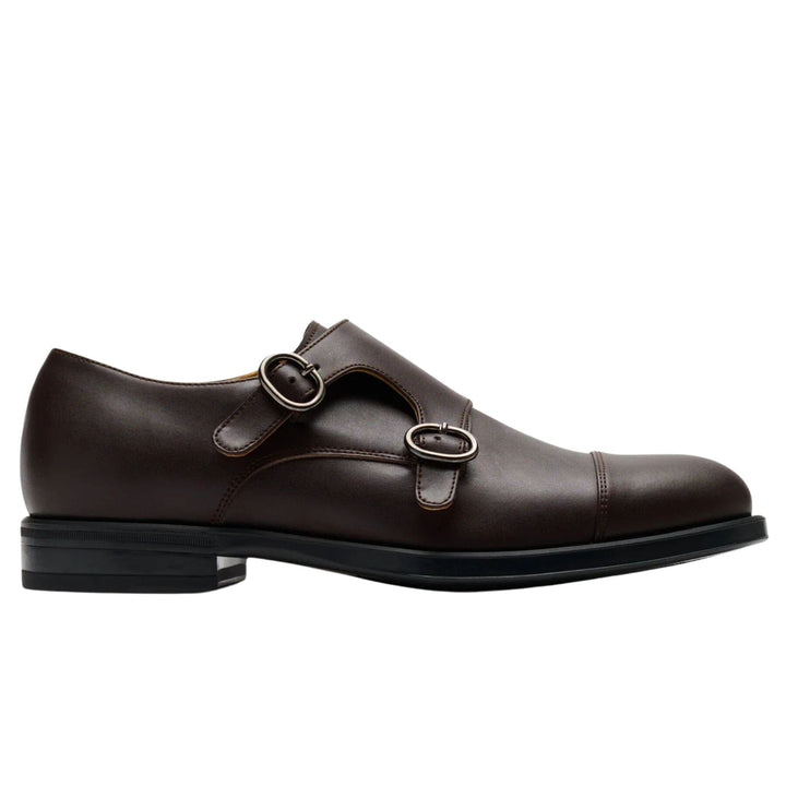 Double-strap monk shoe for men by Solari Milano - black or brown