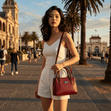 'Clarie' handbag by Zette - burgundy