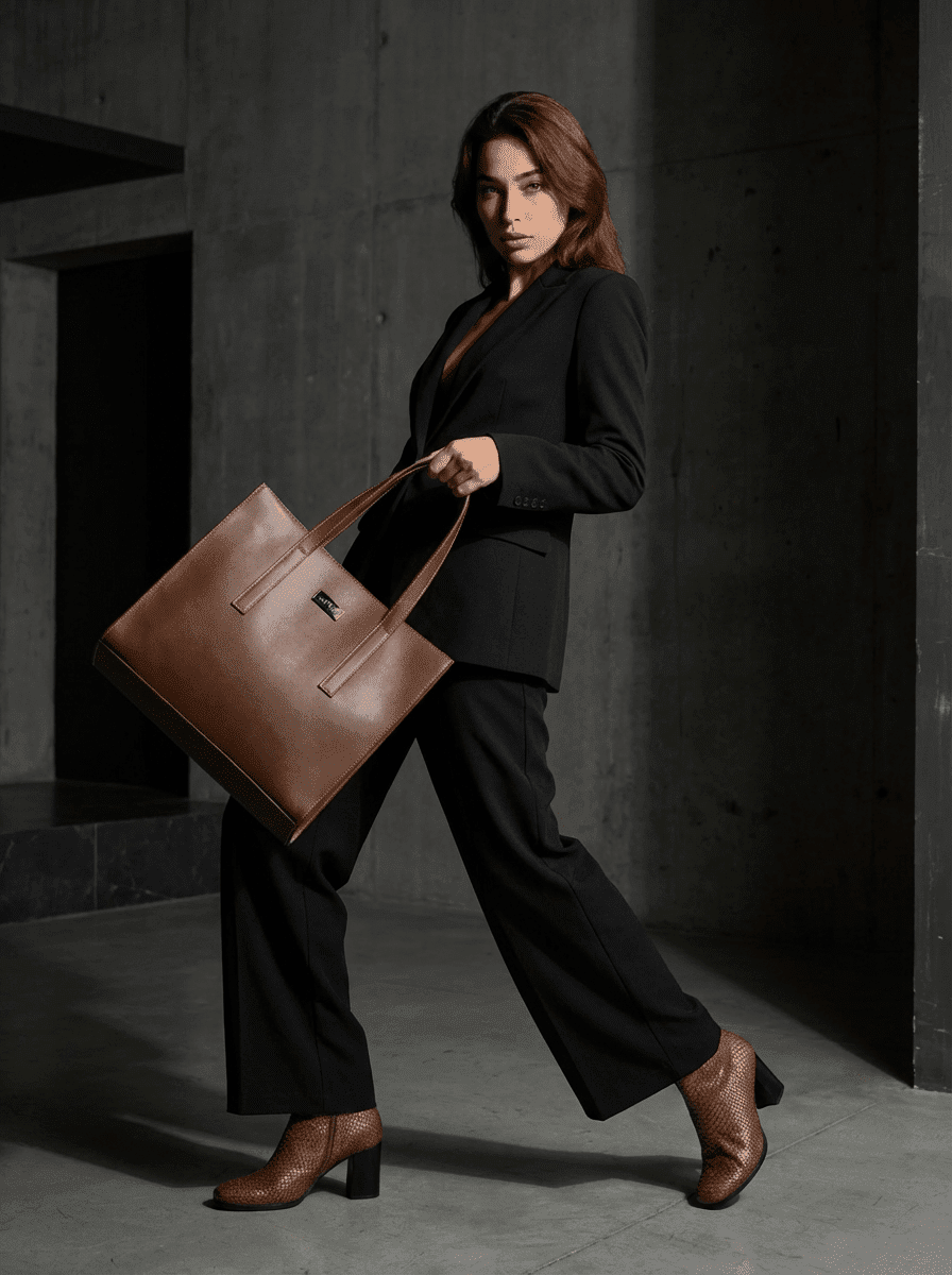 'Henrietta' classic tote bag by Zette -  cognac
