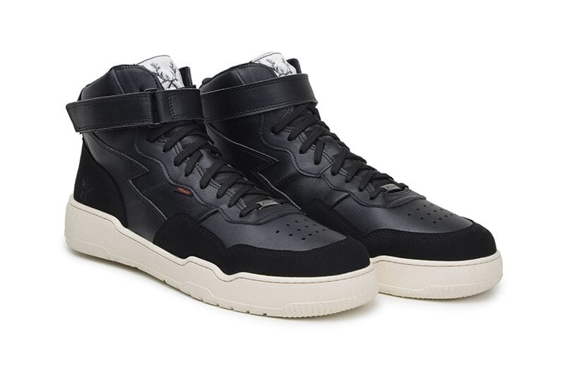 'New Paramount' vegan high-top sneaker by King55 - black with white outsole