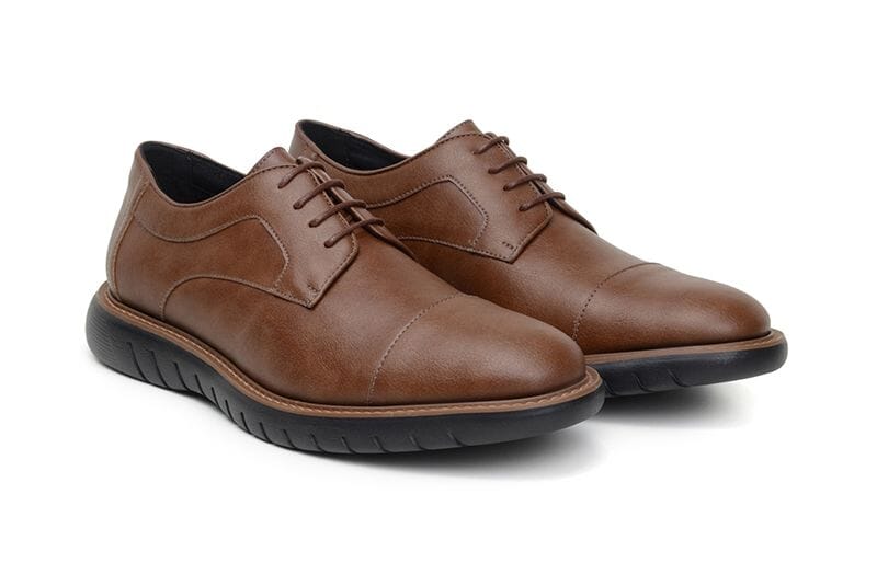 'Jack' men's wide-fit EEE vegan-leather shoe by Ahimsa - cognac