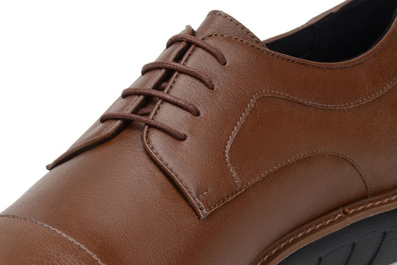 'Jack' men's wide-fit EEE vegan-leather shoe by Ahimsa - cognac