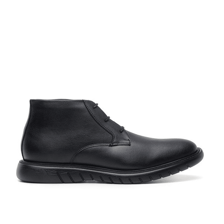 'Liam' men's wide-fit EEE vegan-leather shoe by Ahimsa - black