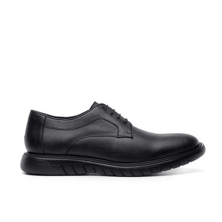 'Noah' men's wide-fit EEE vegan-leather shoe by Ahimsa - black
