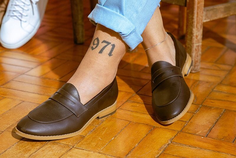 'Irene' Women's Vegan Loafers By Ahimsa - brown