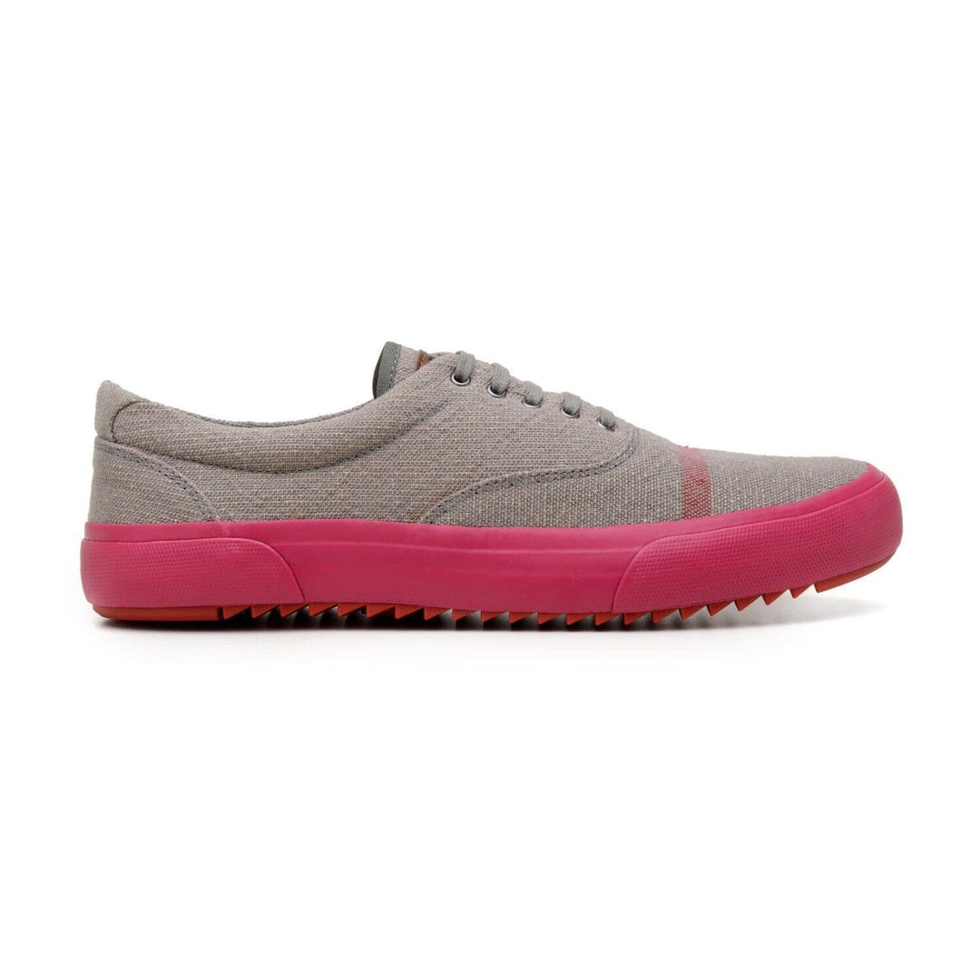 'Revenant' sneaker with vulcanised outsole by Brave Gentleman - grey/neon pink