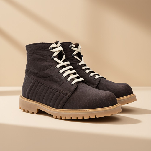 Men's lace-up brown pinatex boot - size EU 43