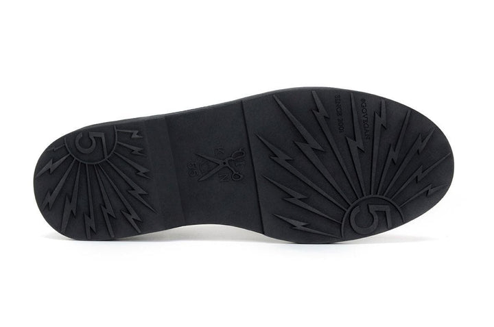 'Brogue UK' matte black vegan lace-up shoe by King55 - Vegan Style